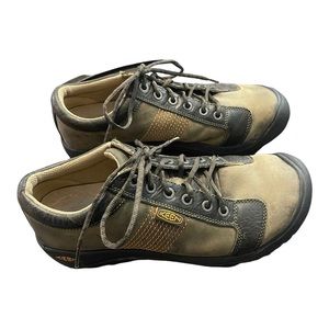 Keen Men's Austin Lace Up Low Profile Outdoor Leather Brown Sneakers Shoes SZ 11